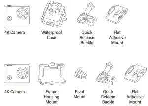 COSTCO 20963 Explore One 4K Action Camera with WiFi - Base Mount