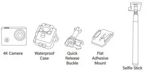 COSTCO 20963 Explore One 4K Action Camera with WiFi - Selfie Stick