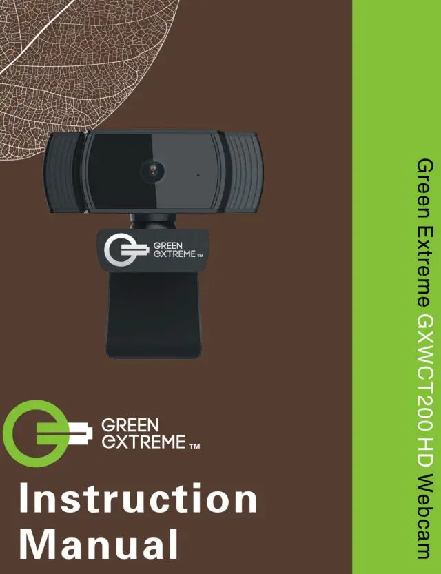 Green Extreme GXWCT200 Full HD 1080P 30FPS Widescreen Webcam Instruction Manual