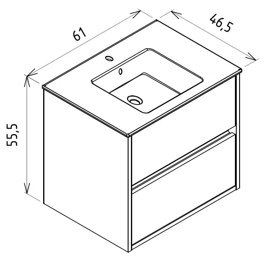 Better Bathroom BeBa_27638 Roxbi 600mm Wall Hung Basin Vanity Unit fig2