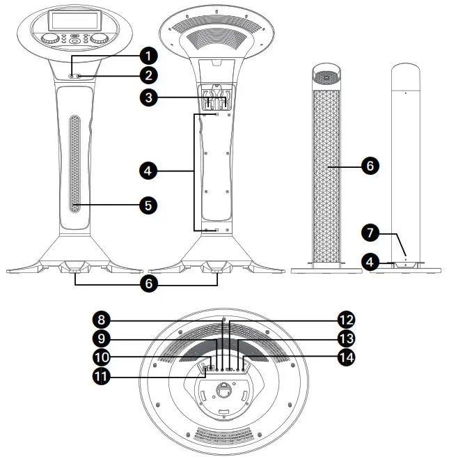 singing Machine ISM1080XX WiFi Enabled Pedestal Karaoke System - Location of Controls 2