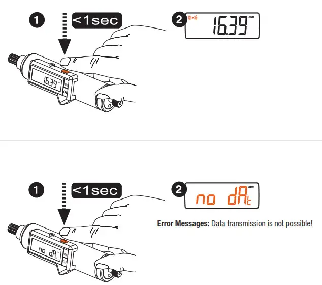 EMUGE Thread Depth Plug Gauge Digital IW- Functions