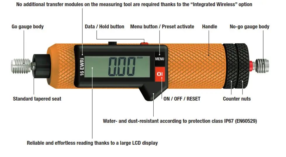 EMUGE Thread Depth Plug Gauge Digital IW- Technical data