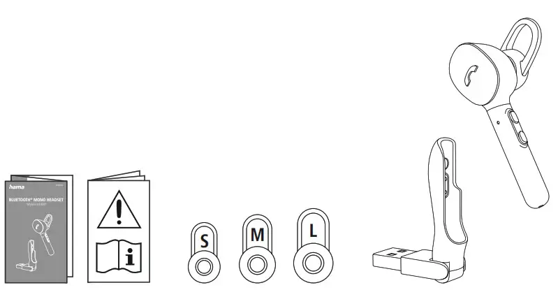 hama 00184149 MyVoice1300 Bluetooth Mono Headset - USB charger tray