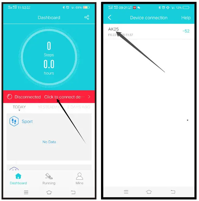 Shenzhen Wo Koxun Electronic Technology AK26 Smart Bracelet- APP Connection