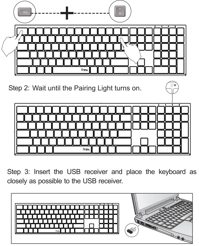 RATEL K31G 2.4G Wireless Keyboard - receiver