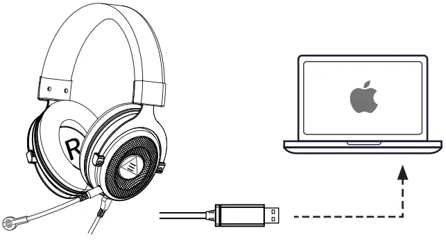 EKSA E900 Plus USB Gaming Headset with Microphone - output