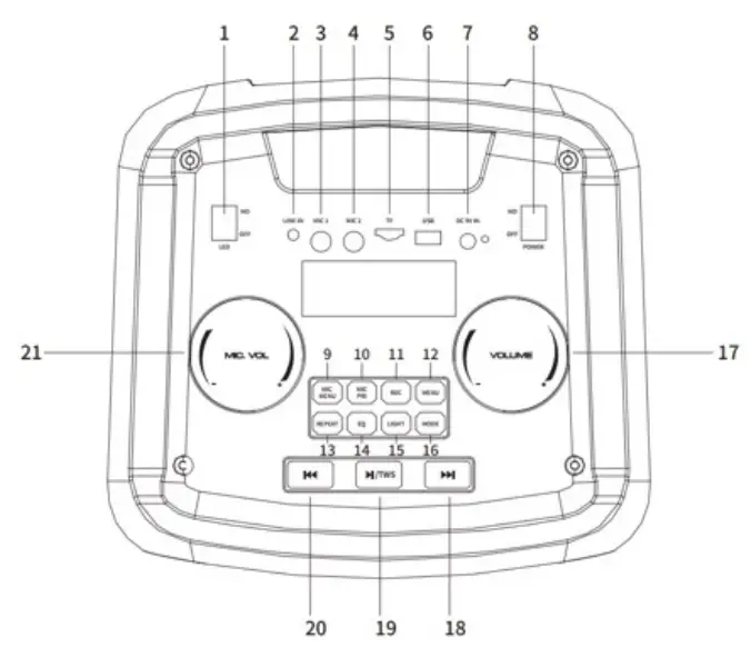 Joha-2010 2x10 Inch Wireless Speaker 1