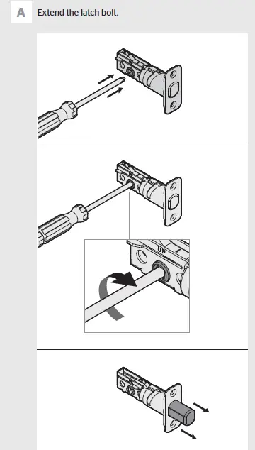 Install the latch and strike