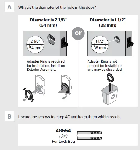 Install the exterior keypad