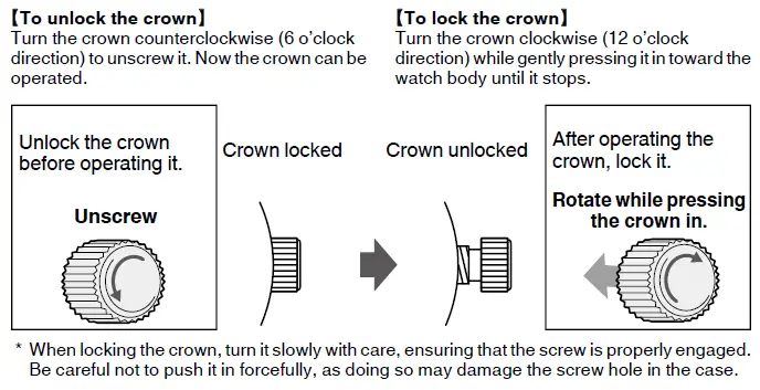 Screw down crown