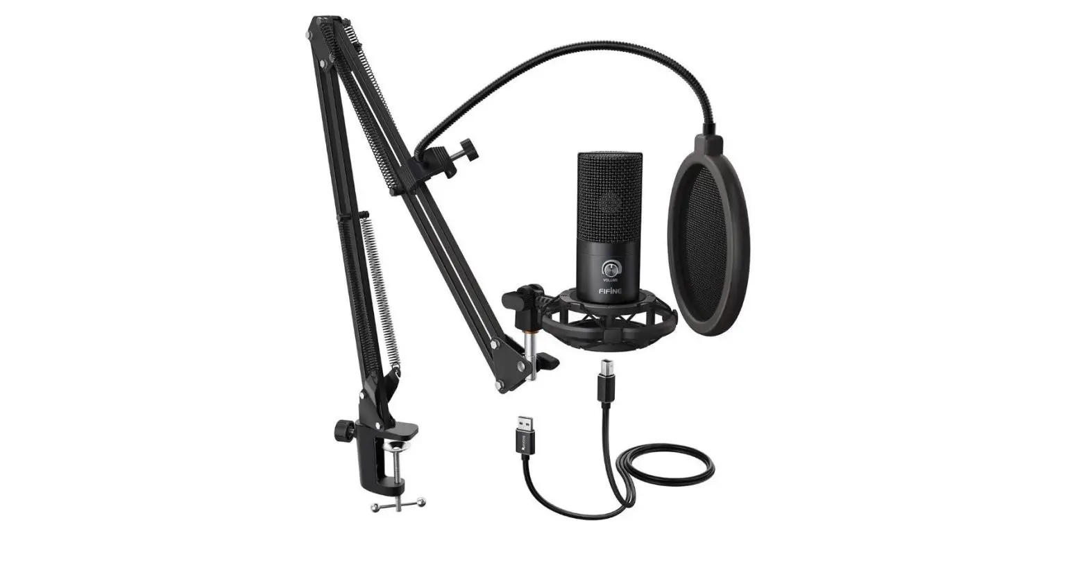 Fifine Studio Condenser Usb Microphone Computer Pc Microphone Kit With Adjustable Scissor-complete Features/instruction Manual