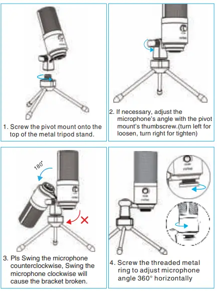 FIFINE-Studio-Condenser-USB-Microphon-Computer-PC-Microphone-Kit-with-Adjustable-Scissor-fig-2