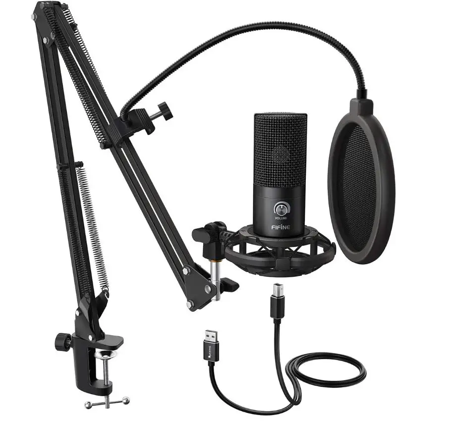 FIFINE-Studio-Condenser-USB-Microphon-Computer-PC-Microphone-Kit-with-Adjustable-Scissor-image