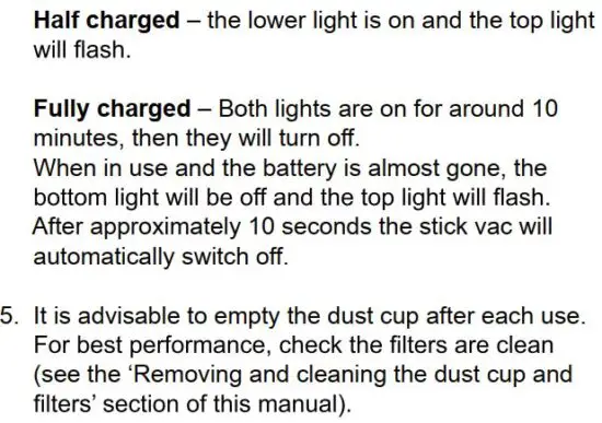 FIG 8 How to use the stick vacuum cleaner