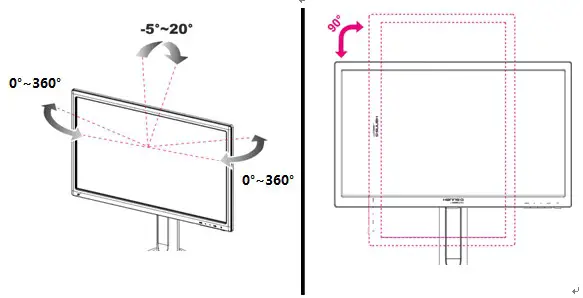 HANNspree HP248UJB Privacy Screen Protector Film Compatible - ADJUSTING THE VIEWING ANGLE 1
