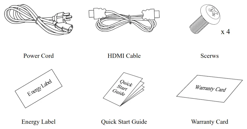 HANNspree HP248UJB Privacy Screen Protector Film Compatible - Cables and User manual
