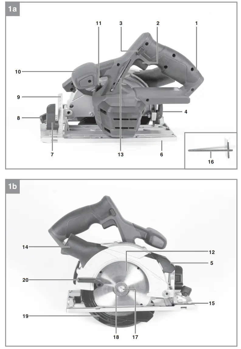 Einhell TE-CS Cordless Handheld Circular Saw - fig
