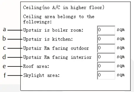 Heat Load Calculating -Ceiling