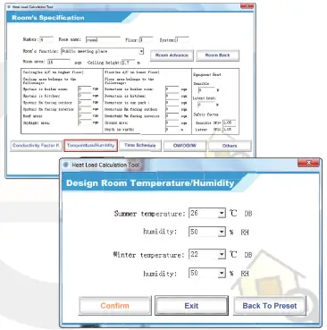 Heat Load Calculating -Design Room Temperature