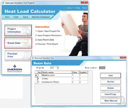 Heat Load Calculating -HLCT Main Screen2