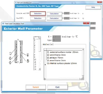 Heat Load Calculating -Mater ia l Selection f