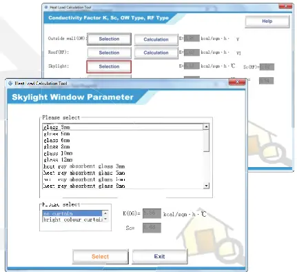 Heat Load Calculating -Material Selection for Skylight and Glass