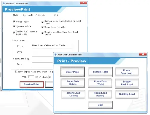 Heat Load Calculating -Preview Scen