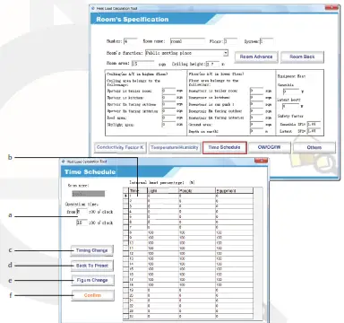 Heat Load Calculating -Time Schedule Main Scre