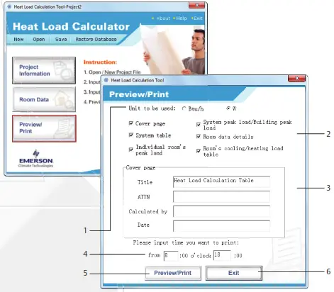 Heat Load Calculating -Viewing and Printing a Project