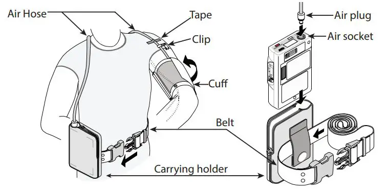A D TM-2440 Professional Ambulatory Blood Pressure Monitor User Guide - Position tube around the back of the neck and attach monitor