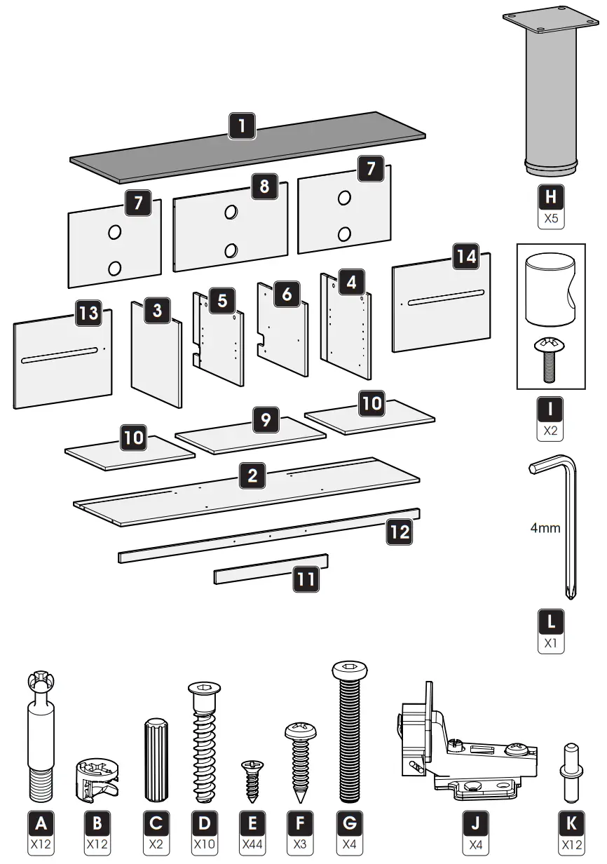 AVF FS1500WSSG-A Whitesands 1 5m TV Stand - fig