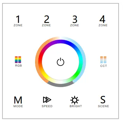 ledyilighting T15 Wall Mounted Touch Panel - Key function
