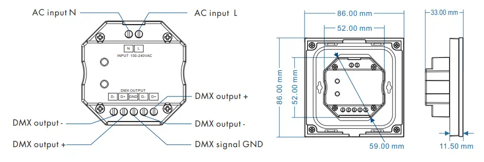ledyilighting T15 Wall Mounted Touch Panel - Mechanical Structures