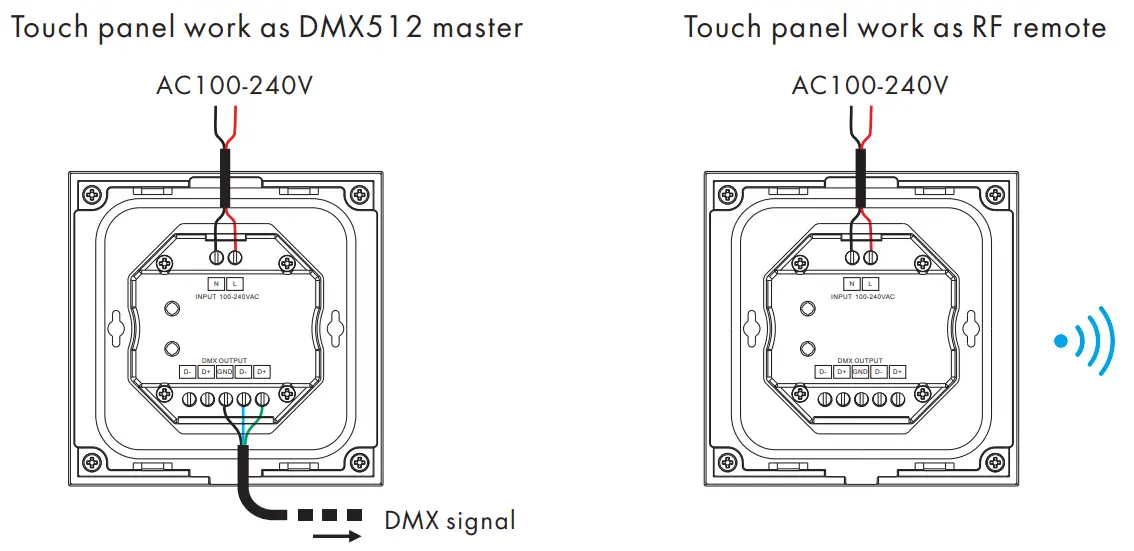 ledyilighting T15 Wall Mounted Touch Panel - Wiring Diagram