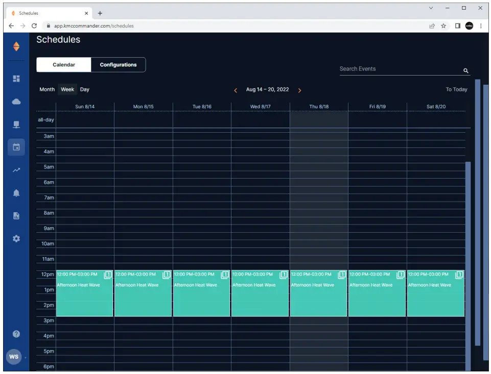 KMC BAC 5901C Commander BACnet General Purpose Controller - Schedules