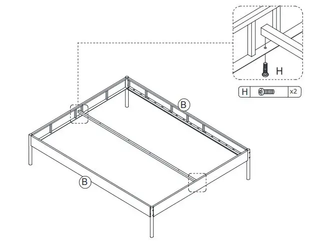 Wood PEPIJN Metal Bed - installation 2