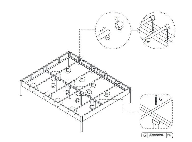 Wood PEPIJN Metal Bed - installation 3