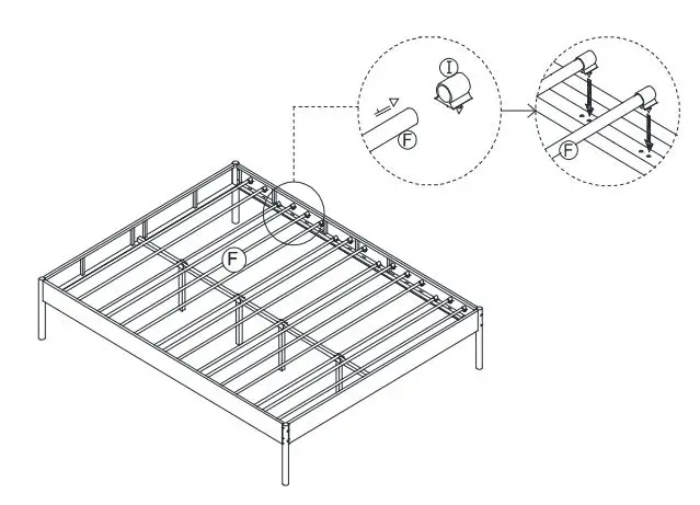Wood PEPIJN Metal Bed - installation 4