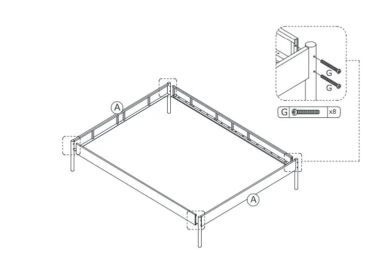 Wood PEPIJN Metal Bed - installation