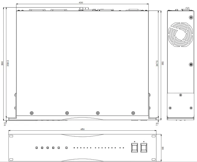 YAMAHA Signal Processor MMP1 - Dimensions