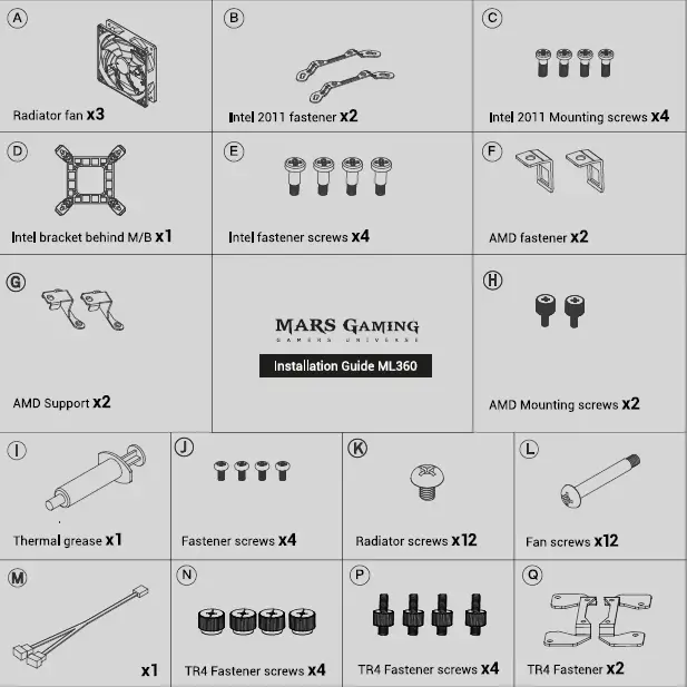 MARS GAMING ML360 RGB 3x120mm Liquid Cooling Kit-1