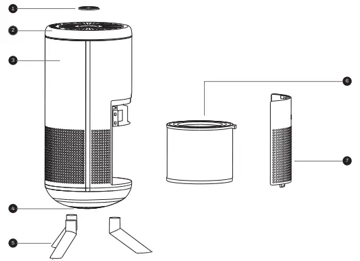 Honeywell-HPA830WE-Designer-Tower-True-HEPA-Air-Purifier-fig-1
