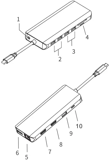 LIONWEI All-In-One USB-C HUB with Triple DisplayA02
