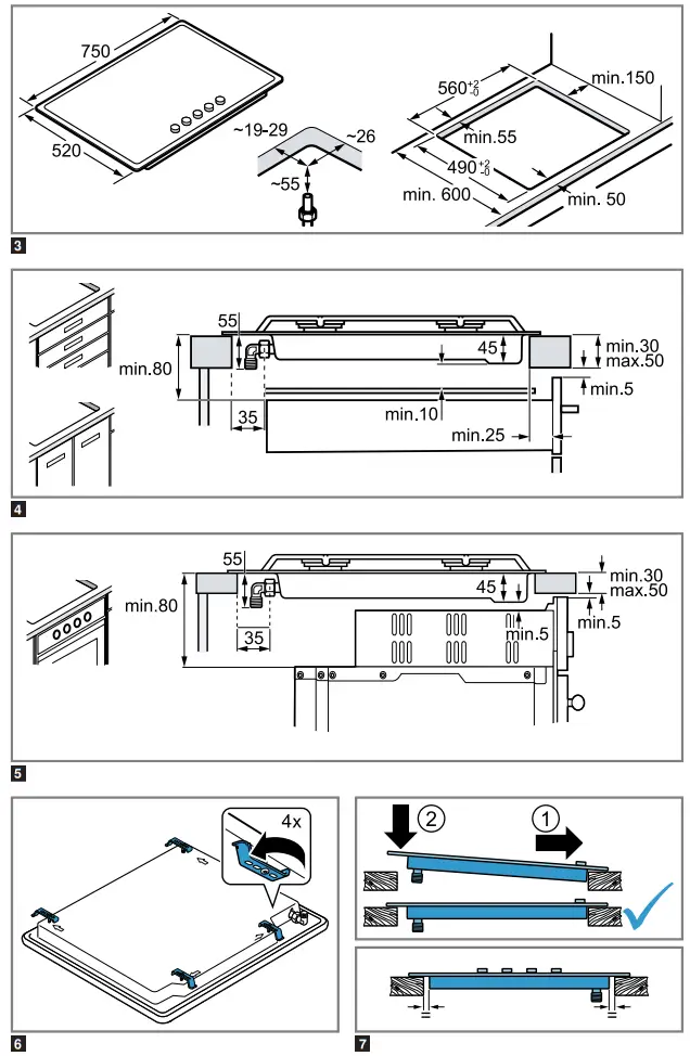 BOSCH PRP6A6D70 Gas Hob - fig 1