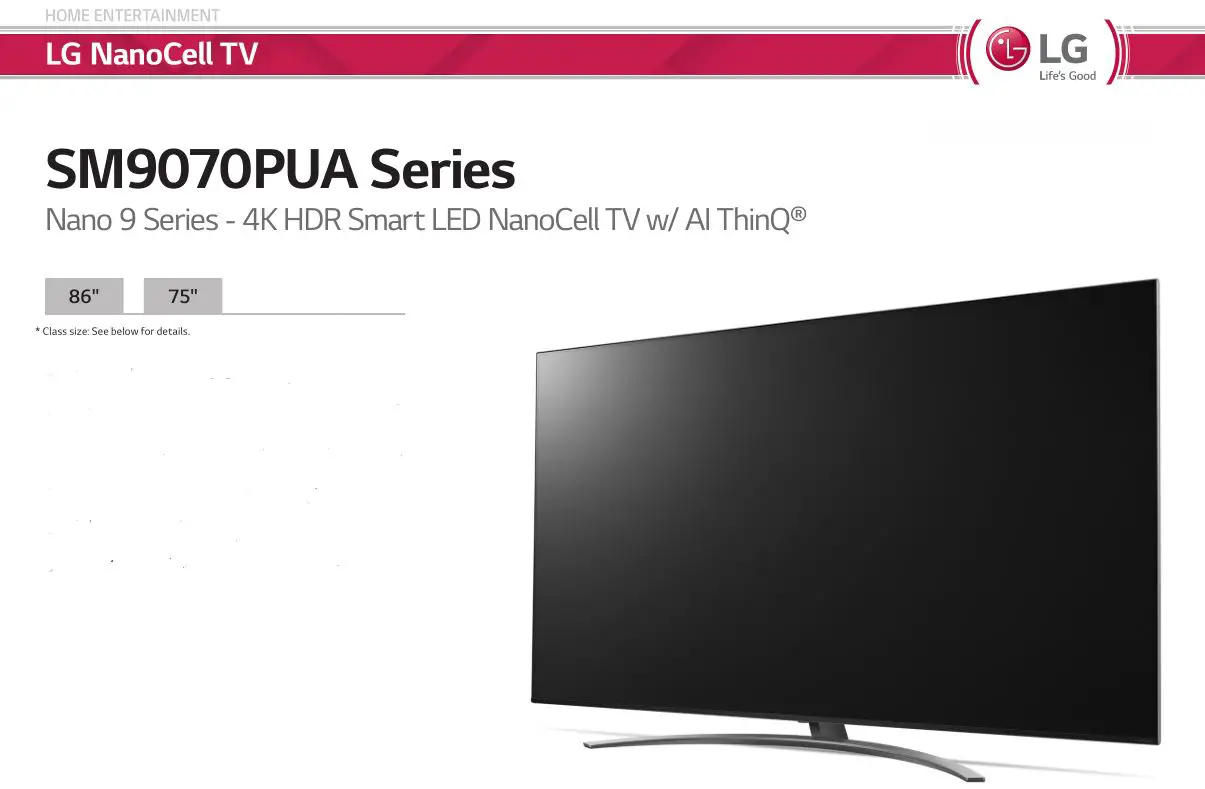 LG SM9070PUA Series 4K HDR Smart LED