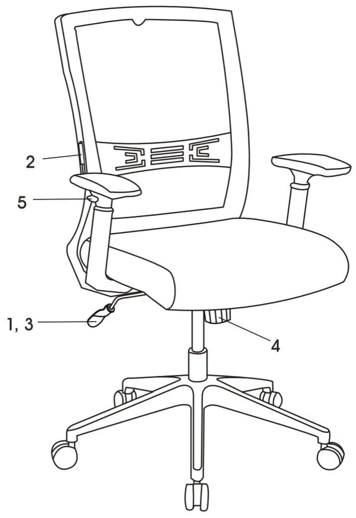 ULINE H-7628 Downtown Mesh Chair - assembly adjustmrnt