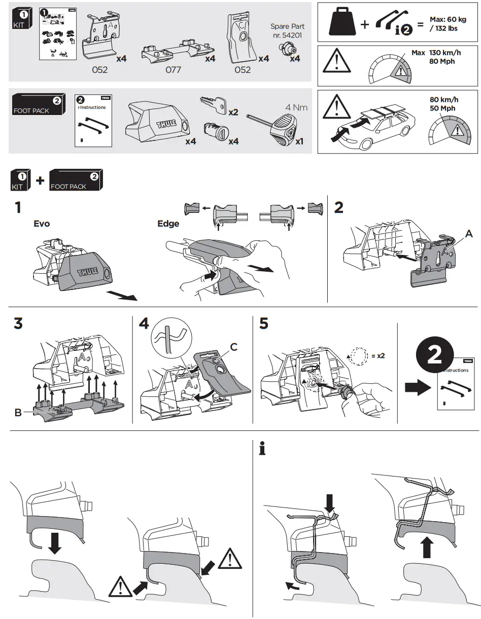 THULE 186109 Dachtraeger Mount with Mounting Kit -