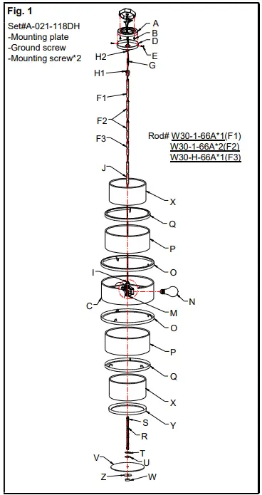 MINKA LAVERY 2441-66A Cascade 3-Light Coal Shaded Pendant Light