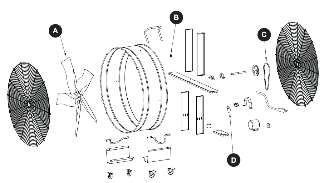 UTILITECH-SFDC-1500FB-60-IN-High-Velocity-Belt-Drive-Drum-Fan-Instruction-FIG-4
